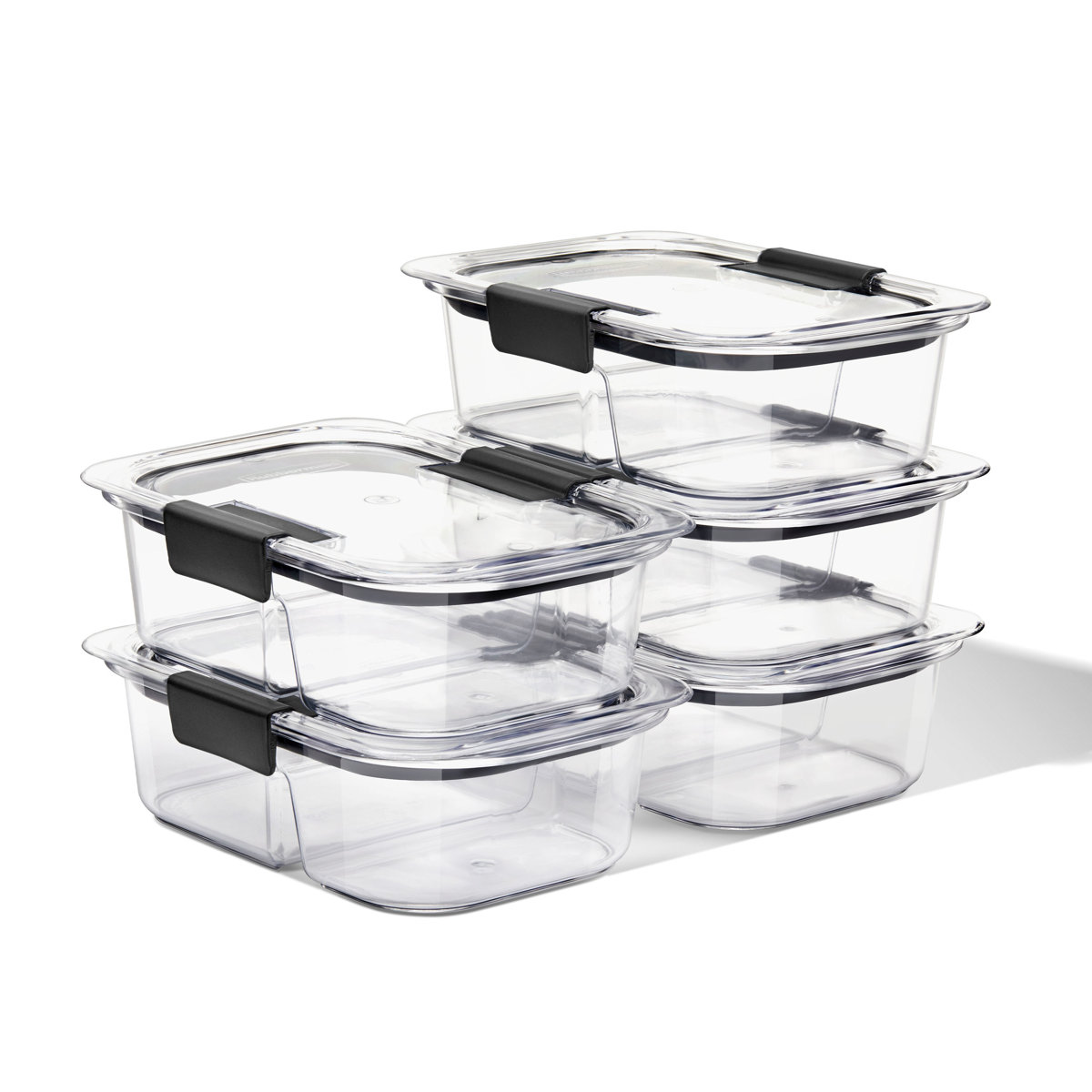 Rubbermaid Brilliance Meal Prep Containers Set, 2-Compartment, 2.85 Cup, 5-Pack